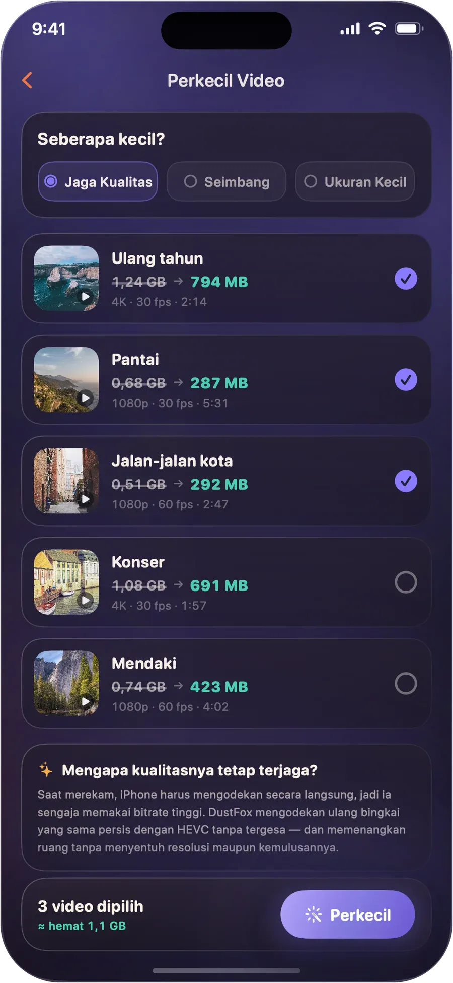 Layar Perkecil Video di DustFox